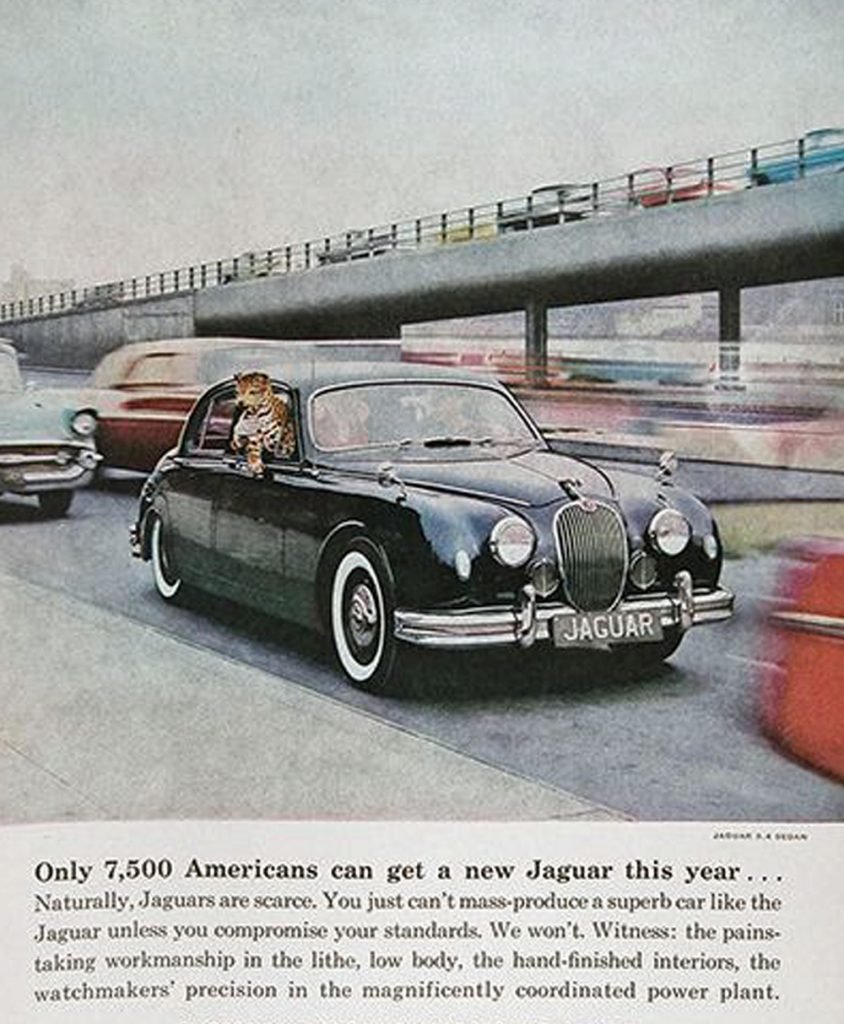 Iklan cetak Jaguar 1958 
